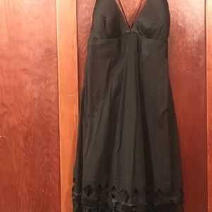 Single Dress (designer) black cotton & silk